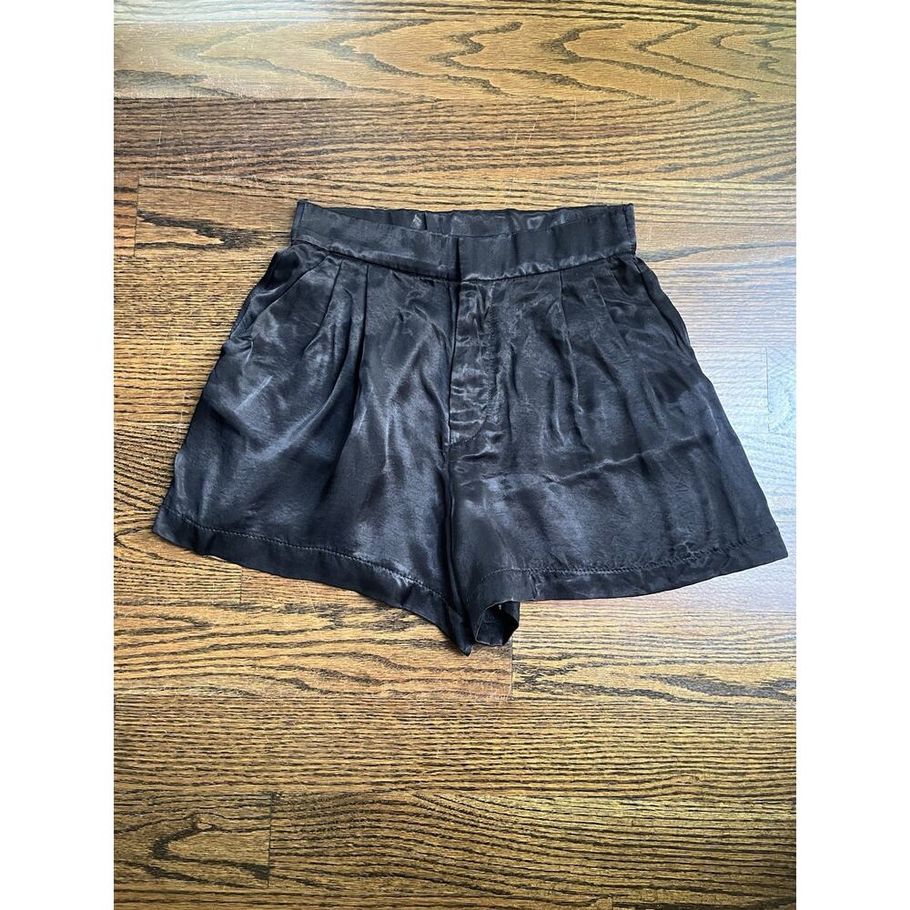 Zara women’s satin shorts size S black high rise